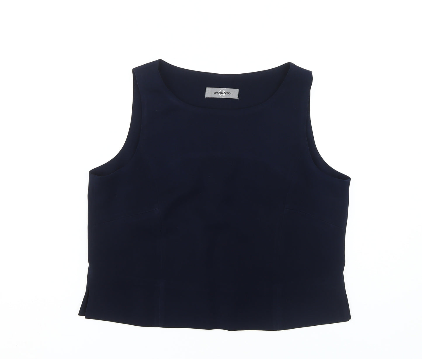 AMARANTO Women's Blue Tank, Size 14, Zip Closure