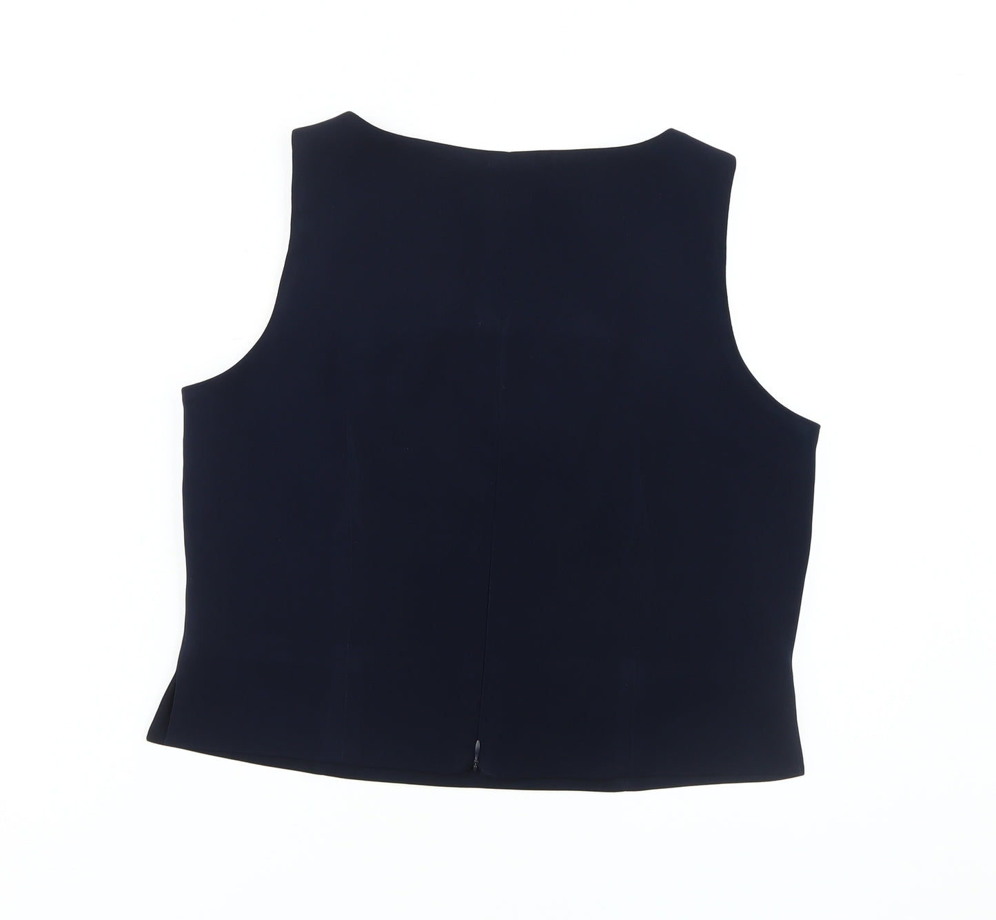 AMARANTO Women's Blue Tank, Size 14, Zip Closure