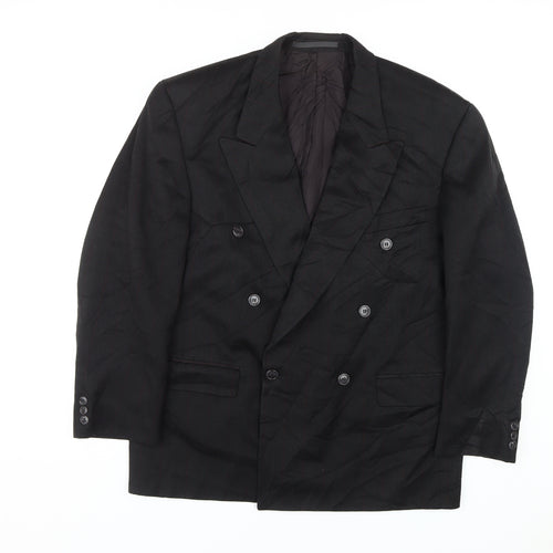 Burton Men's Black Double-Breasted Blazer, Size 42 Short