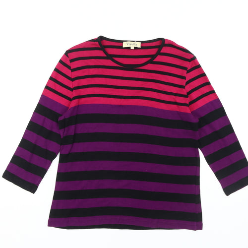Viyella Women's Multicoloured Striped T-Shirt L