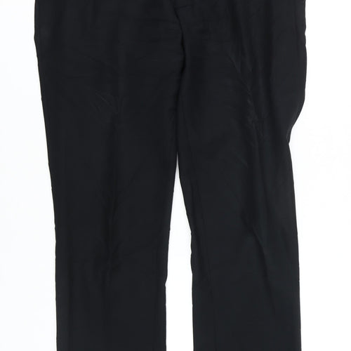 Charles Tyrwhitt Men's Black Wool Slim Fit Trousers 34