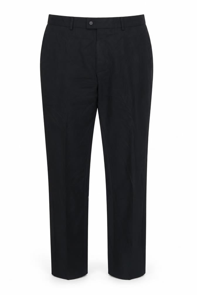 Front view of Charles Tyrwhitt Men's Black Wool Slim Fit Trousers 34