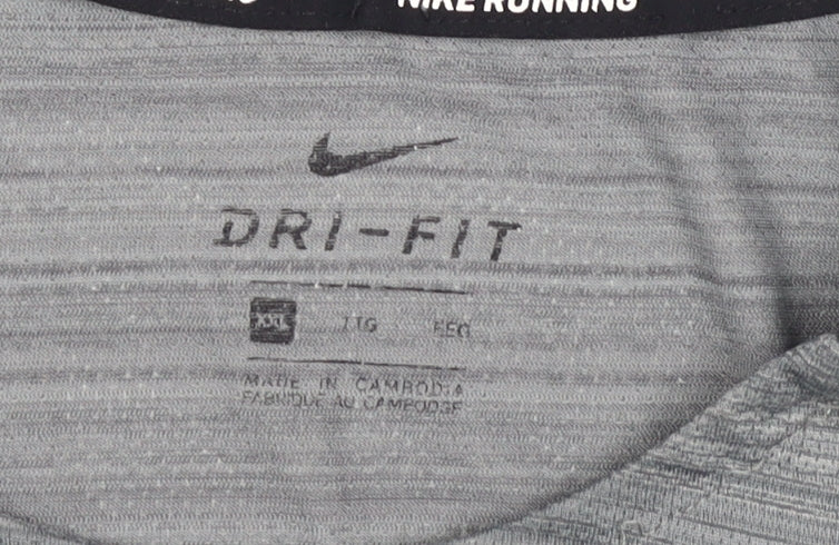 Nike Men's Grey Dri-Fit 2XL Running T-Shirt