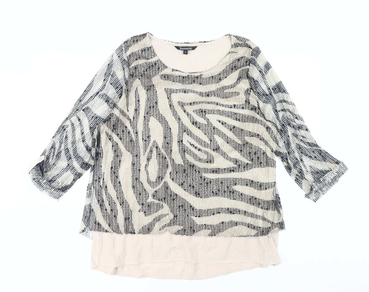 Bonmarché Women's Multicoloured Animal Print Top