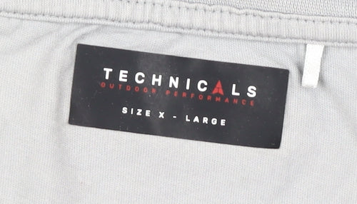 Technicals Men's Grey XL Cotton Crew Neck T-Shirt