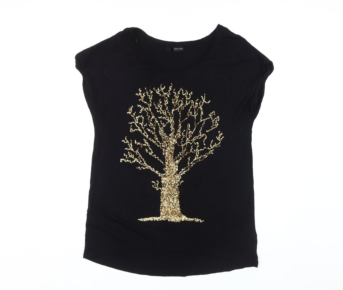 BODYFLIRT Women's Black Sequin T-Shirt - M