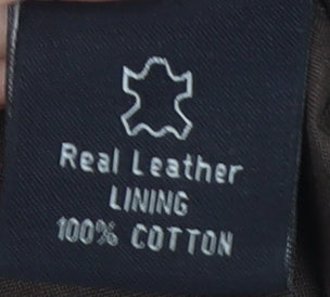 hElium Men's Brown Leather Biker Jacket XL