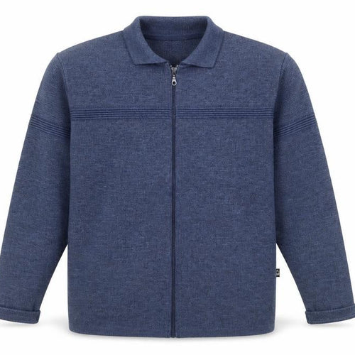 Kurt Muller Men's Blue Full Zip Cardigan Jumper XL