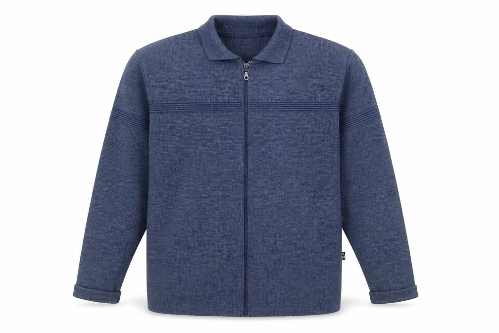 Kurt Muller Men's Blue Full Zip Cardigan Jumper XL