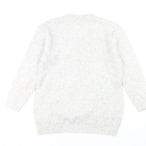 Bonmarché Women's Ivory V-Neck Jumper Size 12