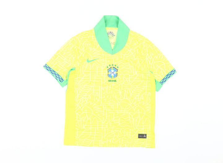 Nike Boys Yellow Football Jersey 2XS Athletic Collared