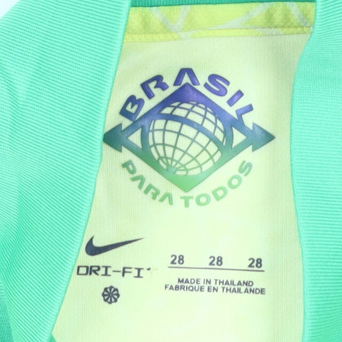 Nike Boys Yellow Football Jersey 2XS Athletic Collared