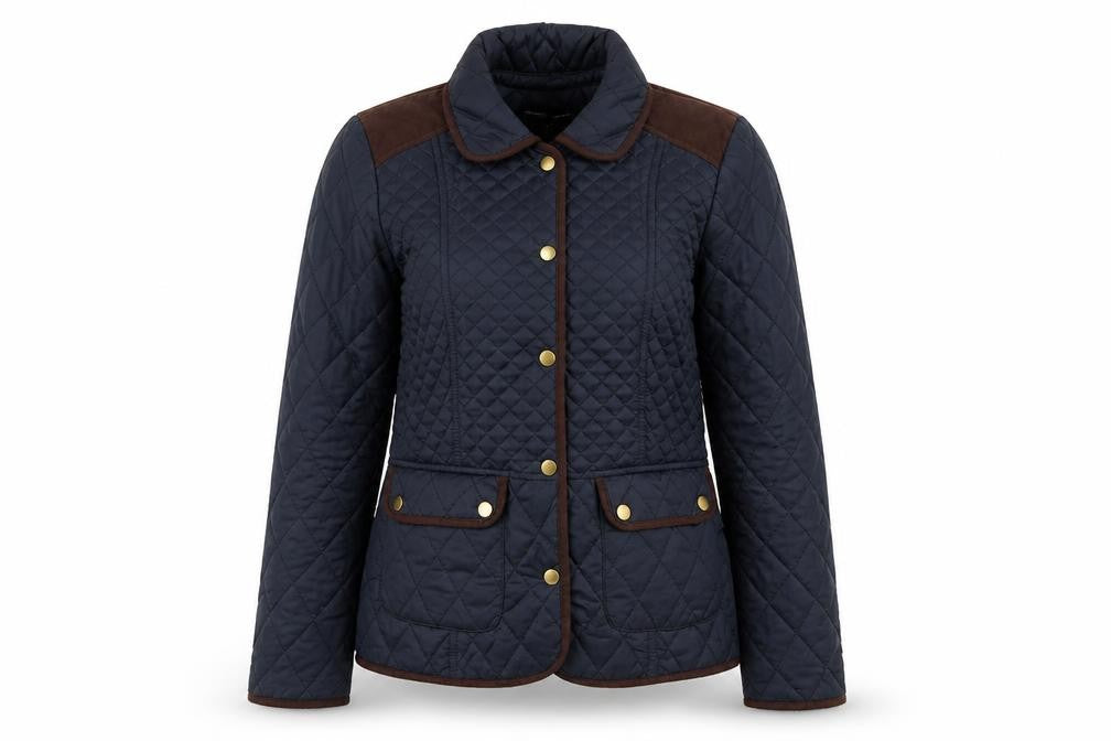 Front view of Dorothy Perkins Women's Blue Quilted Jacket, size 10