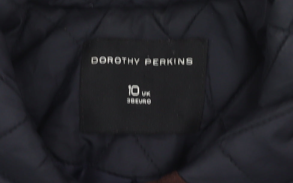 Dorothy Perkins Women's Blue Quilted Jacket, Size 10