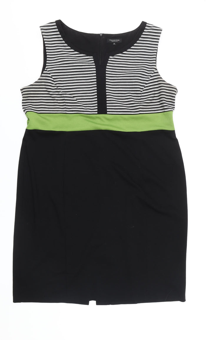 Debenhams Women's Black Striped Plus Size Dress 22