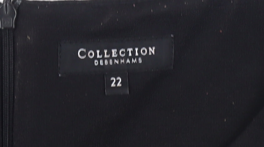 Debenhams Women's Black Striped Plus Size Dress 22