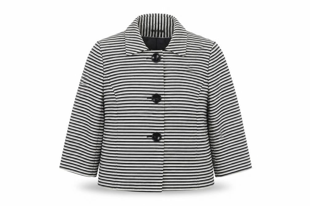 Front view of Debenhams Women's Plus Size Striped Jacket