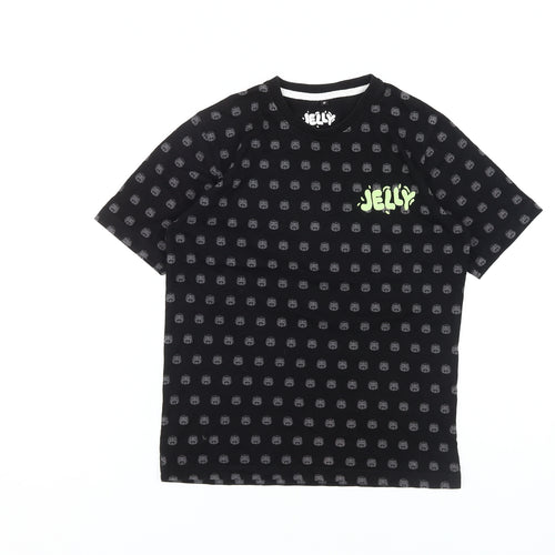 Jelly Boys Black Graphic Print T-Shirt M Pullover