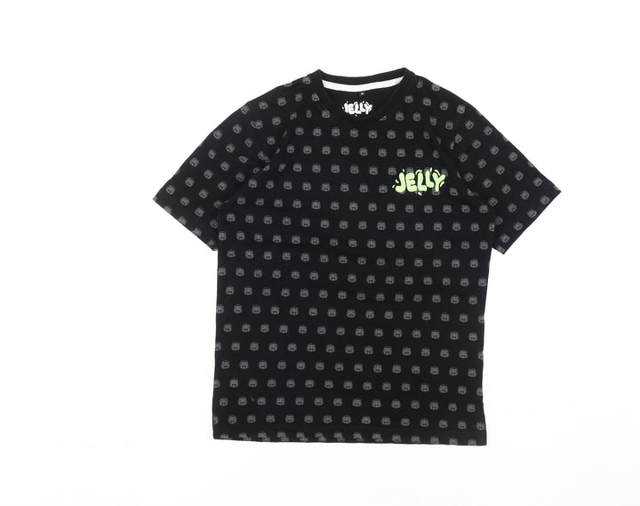 Jelly Boys Black Graphic Print T-Shirt M Pullover