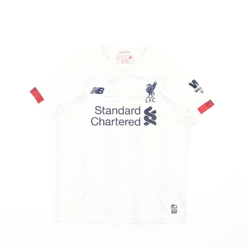 New Balance Boys Football Jersey White 11-12 Years Logo Tee