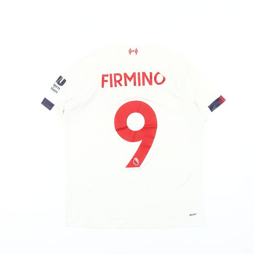 New Balance Boys Football Jersey White 11-12 Years Logo Tee
