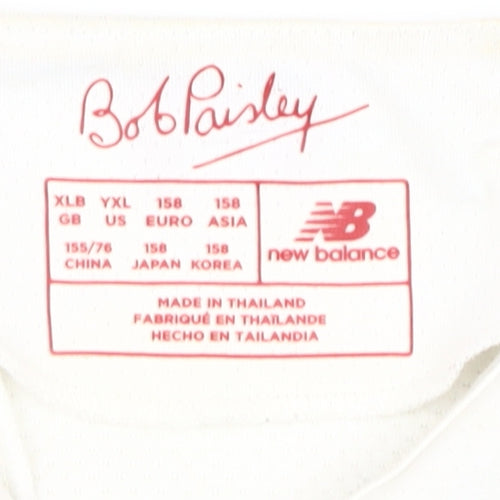 New Balance Boys Football Jersey White 11-12 Years Logo Tee