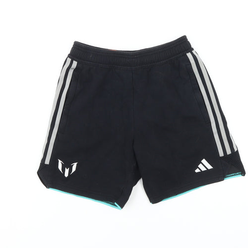 Adidas Boys Black Gym Shorts 11-12 Years Elastic Waist
