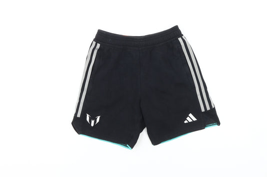 Adidas Boys Black Gym Shorts 11-12 Years Elastic Waist