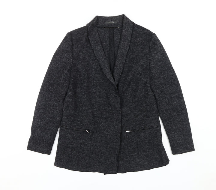 Esprit Women's Black Wool Blazer, Size 12, Classic Style