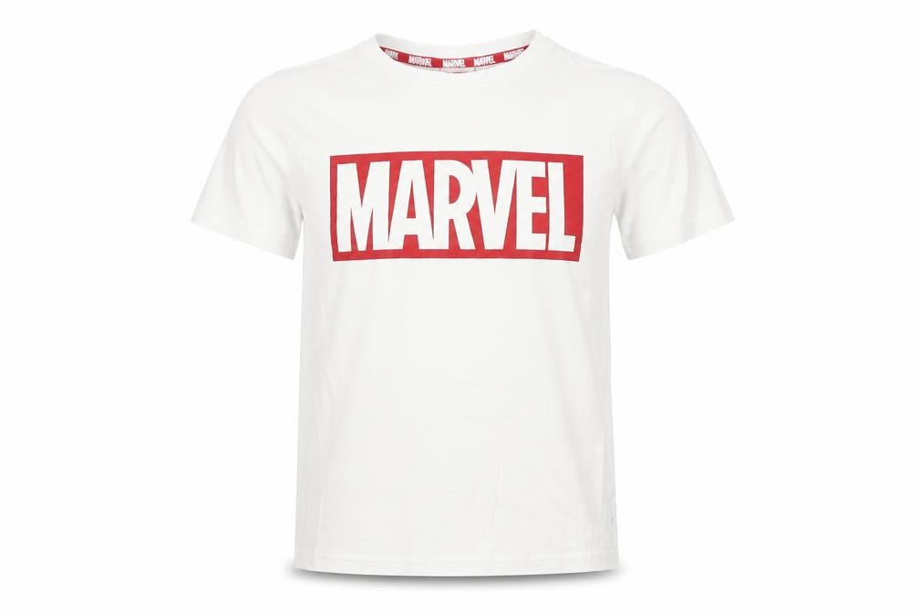 Marvel Boys White Graphic T-Shirt 5-6 Years Cotton Logo