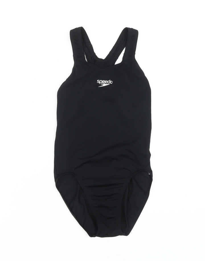 Speedo Women's Black Racerback One Piece Swimsuit Size 8