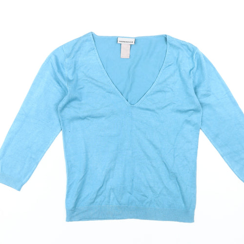 Warehouse Women's Blue Pullover V-Neck Jumper Size 12