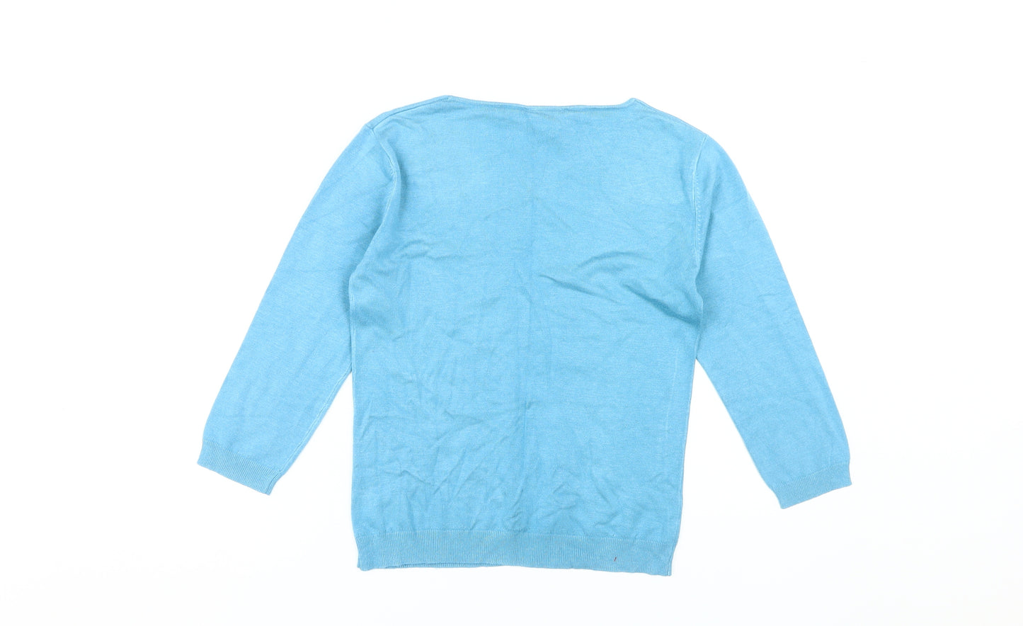 Warehouse Women's Blue Pullover V-Neck Jumper Size 12