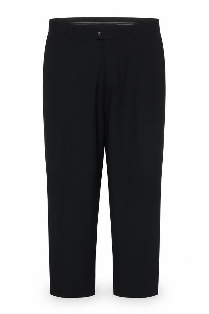 Front view of Skopes Men's Classic Fit Black Dress Pants, size 44