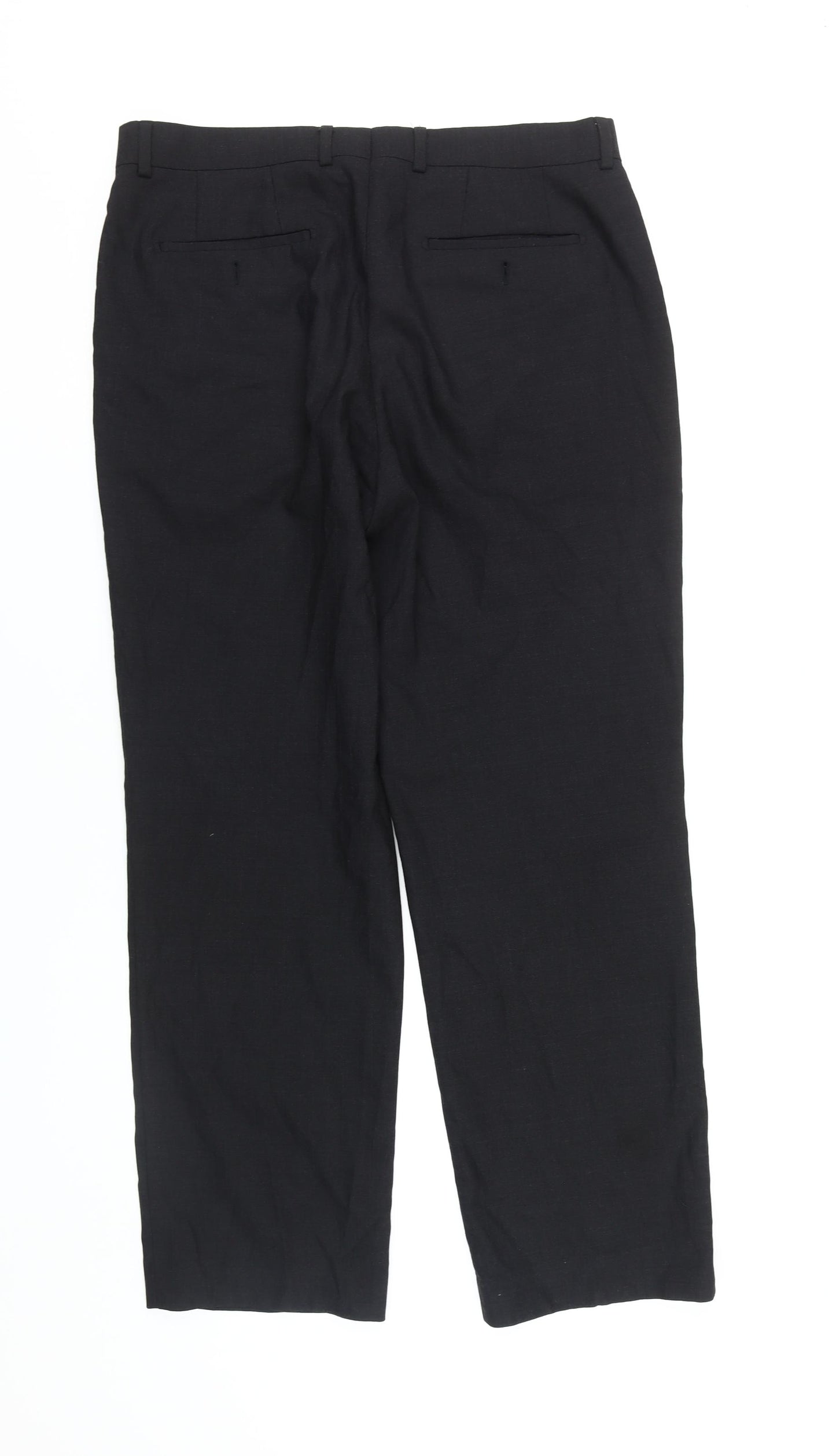 Next Men's Black Trousers, Size 36, Regular Fit