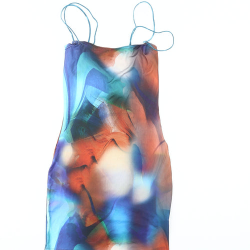 PrettyLittleThing Multicoloured Slip Dress Women Size 4