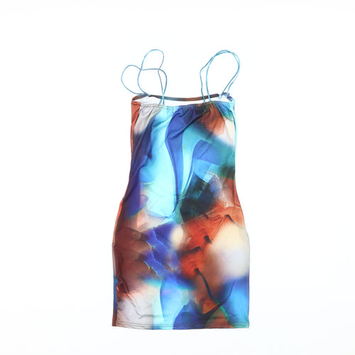 PrettyLittleThing Multicoloured Slip Dress Women Size 4