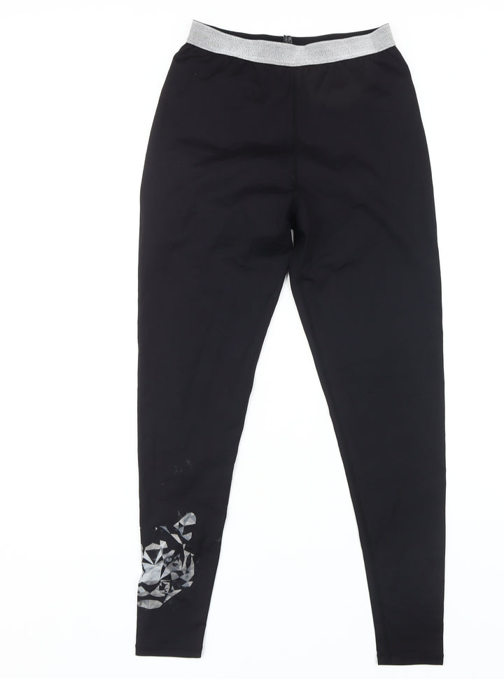 BIBA Women's Black Geometric Leggings Size S