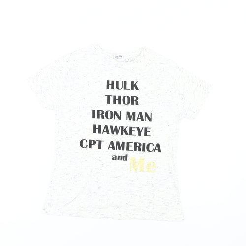 Marvel Women's White T-Shirt - Size 8, Casual Comic Style