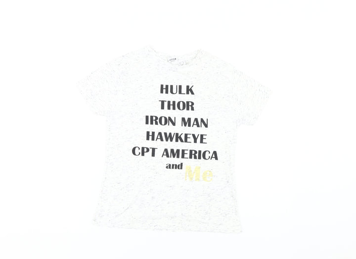 Marvel Women's White T-Shirt - Size 8, Casual Comic Style
