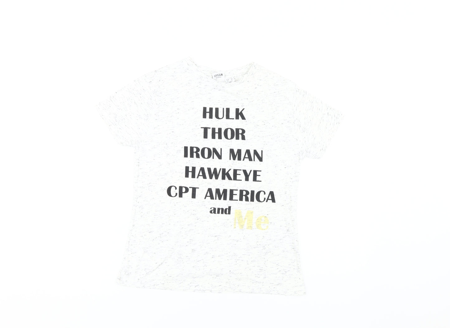 Marvel Women's White T-Shirt - Size 8, Casual Comic Style