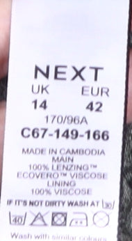 Next Women's Green Top Size 14 Lenzing Viscose