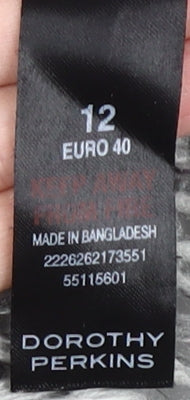 Dorothy Perkins Women's Grey Open-Knit Pullover Jumper Size 12