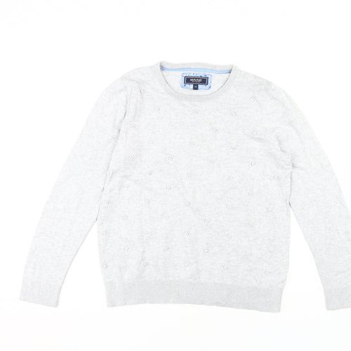 Maine Women's Grey Cotton Pullover Jumper Size 14