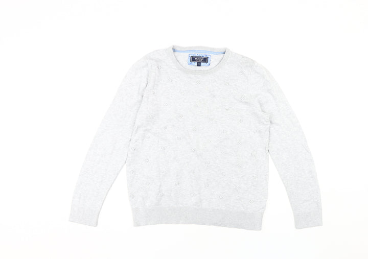 Maine Women's Grey Cotton Pullover Jumper Size 14