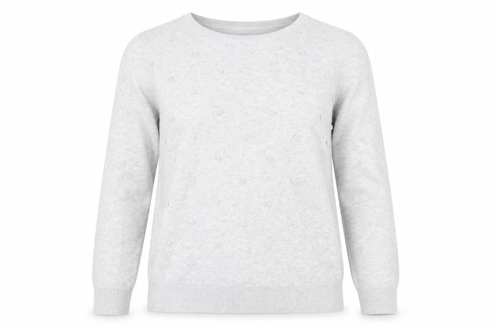 Front view of Maine New England Women's Grey Cotton jumper, size 14