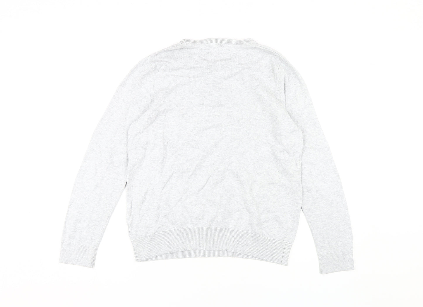 Maine Women's Grey Cotton Pullover Jumper Size 14