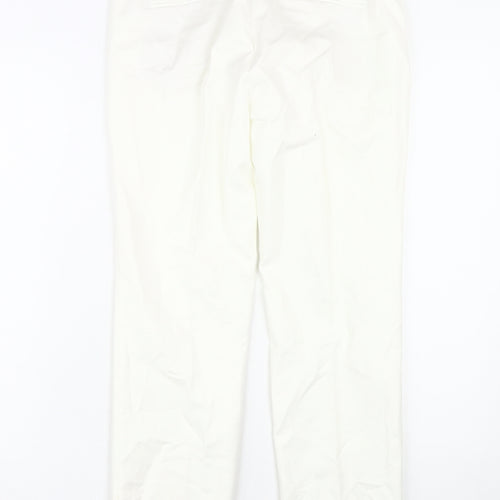 Zara Basic Women's White Trousers, Size 10, Cotton Blend