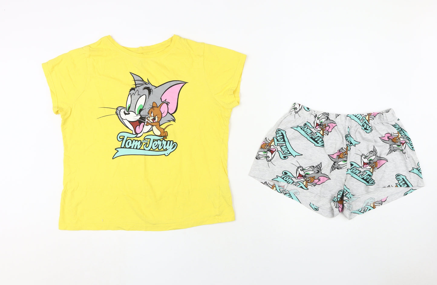 Tom and Jerry Women's Pyjama Set, Yellow, Size 10-12