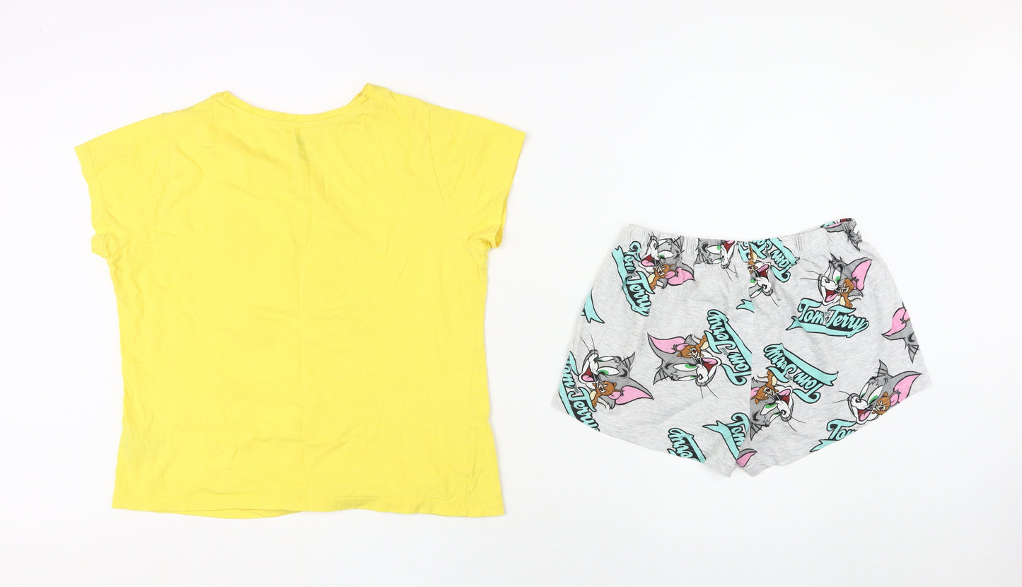 Tom and Jerry Women's Pyjama Set, Yellow, Size 10-12